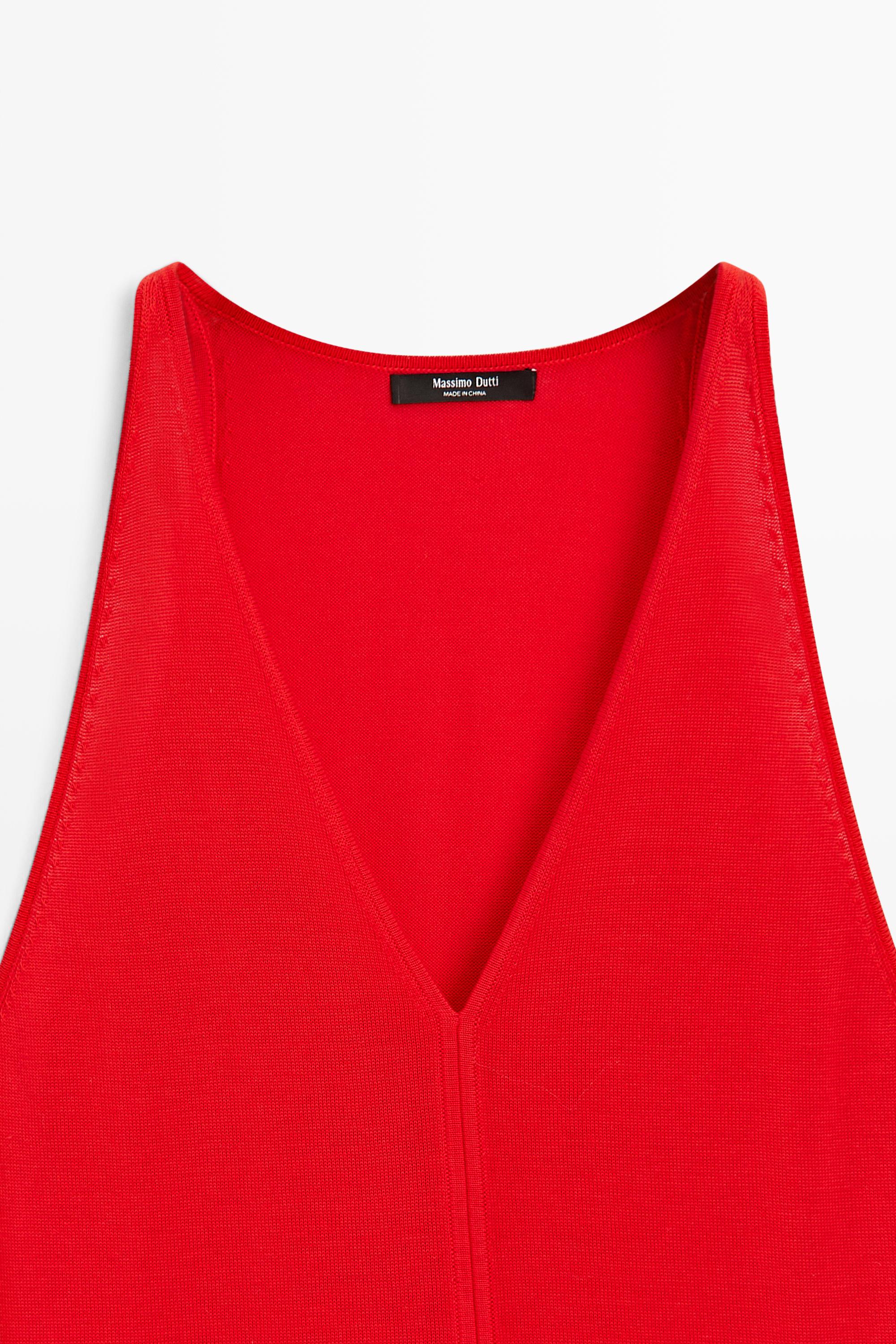 Robe midi en maille col V